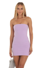 Strapless Bodycon Dress in Lavender