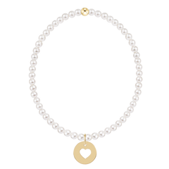 Classic Pearl 3mm Bracelet - Love Gold Disc