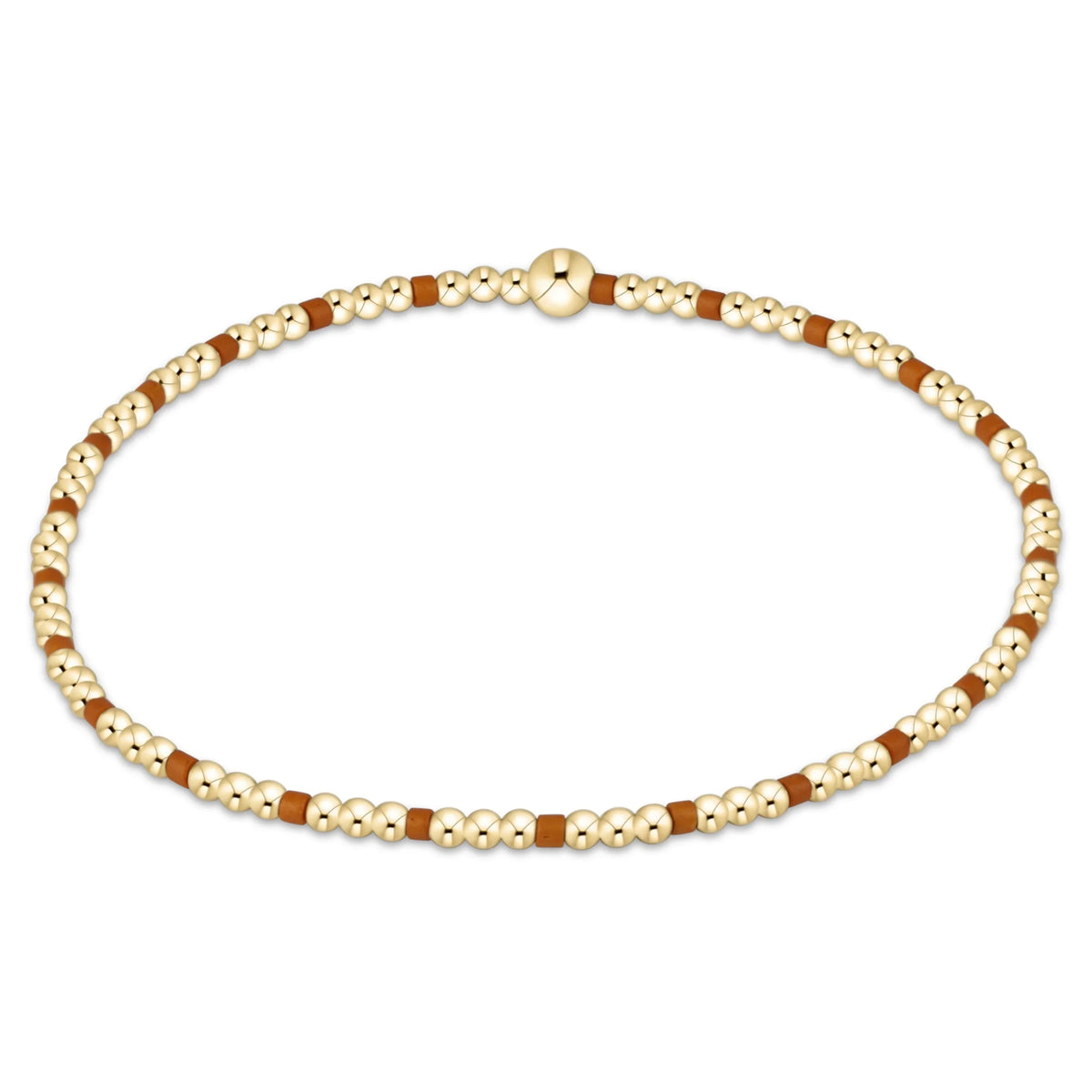 Gameday Hope Sincerity Pattern 2mm Bead Bracelet - Burnt Orange