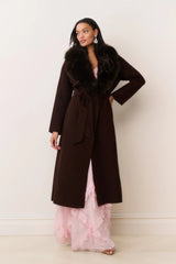 Kenzia Faux Fur Collar Wool Coat