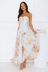She’s the Blueprint Strapless Maxi Dress Print