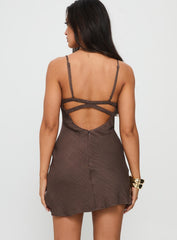 Makaia Balconette Mini Dress Brown