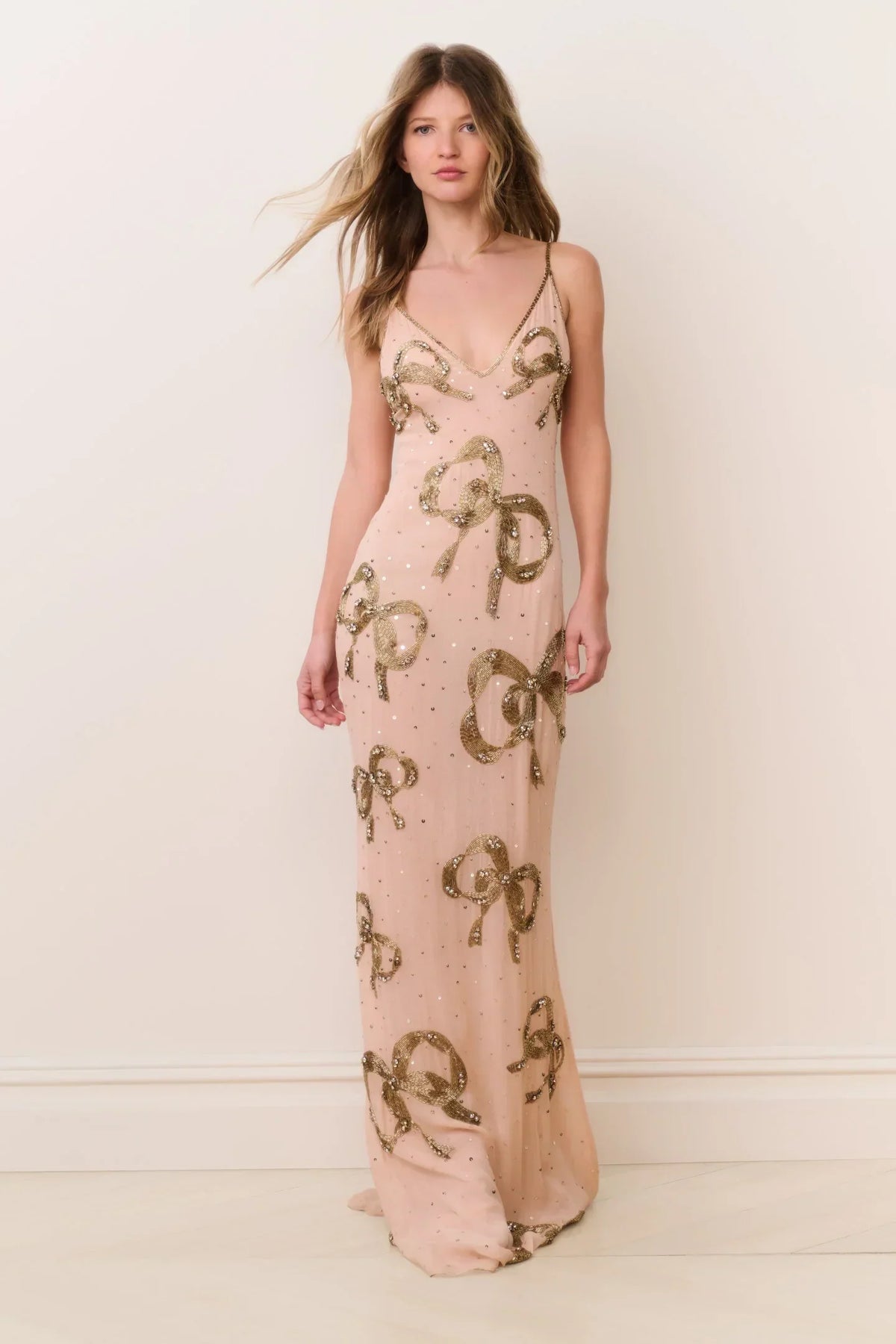 Berisa Beaded Bow Maxi Dress