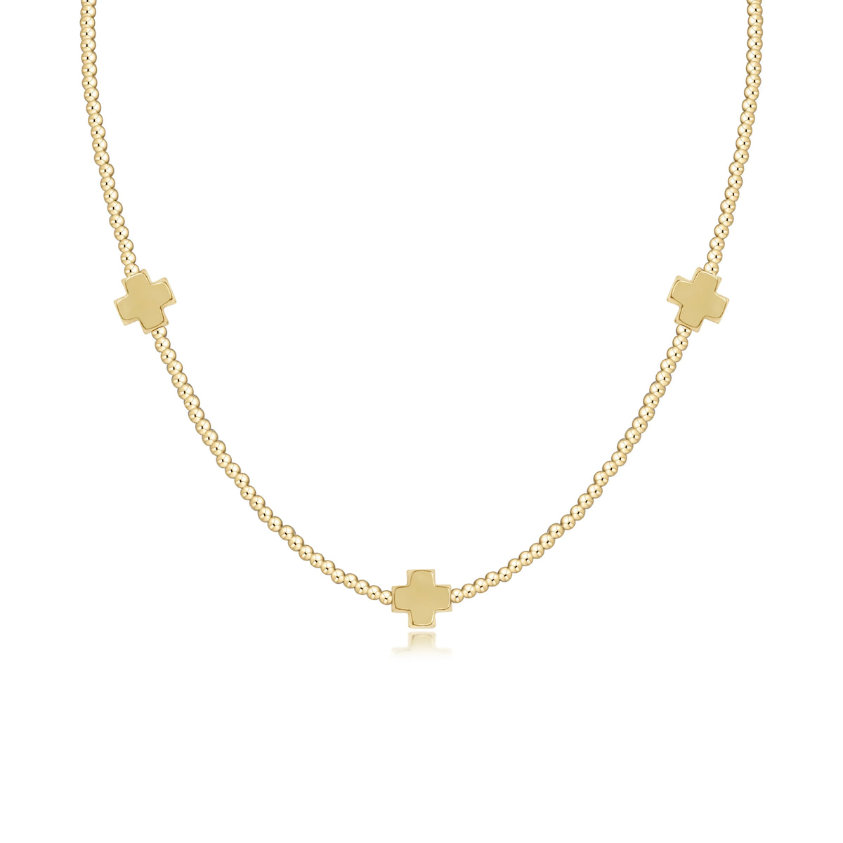Choker Beaded - Signature Cross 2mm Gold - Gold