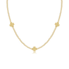 Choker Beaded - Signature Cross 2mm Gold - Gold