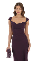Strappy Cowl Neck Maxi Dress in Purple