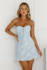 Delightful Dreams Strapless Mini Dress Blue