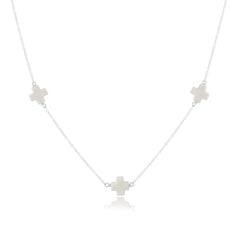 Choker Simplicity Chain Sterling - Signature Cross Off-White