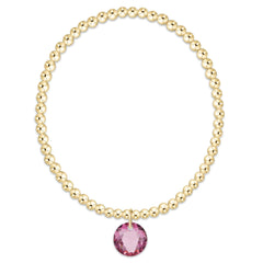 Classic Gold 3mm Bracelet - Reflection Charm - 10