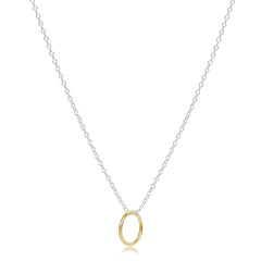16" Necklace Mixed Metal - Halo Gold Charm