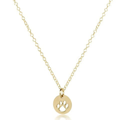 egirl 14" Necklace Gold - Paw Print Small Gold Disc