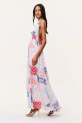 Fancy Patchwork Halter Maxi Dress