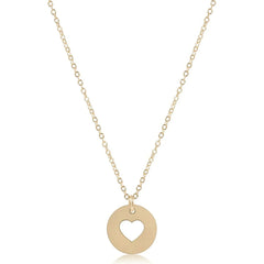 16" Necklace Gold - Love Gold Disc