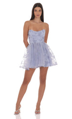 Floral Corset A-line Dress in Lavender