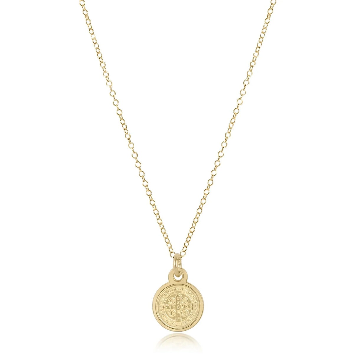 16" Necklace Gold - Blessing Small Gold Disc