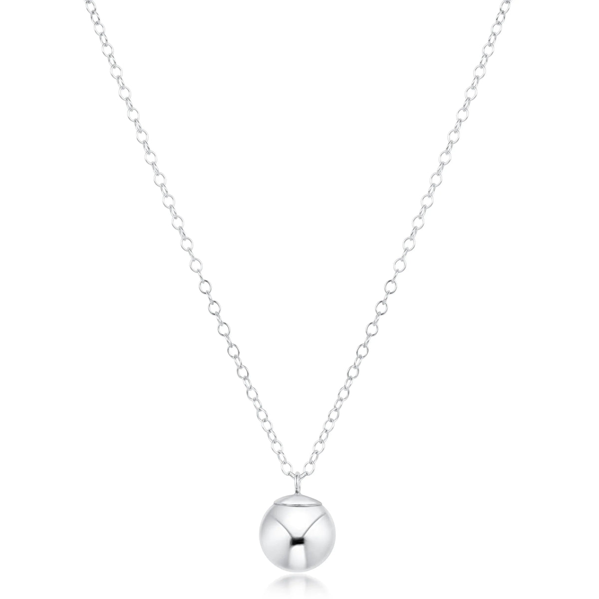 16" Necklace Sterling - Classic Sterling 10mm Charm