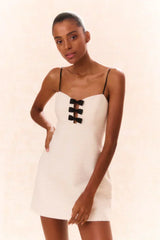 Adelaide Tweed Mini Dress-Cream