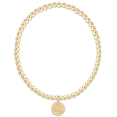 eCOLLEGIATE Classic Gold 3mm Bracelet - Auburn Disc