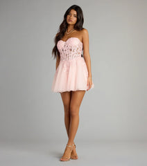 Carla Corset Tulle A-Line Mini Dress