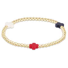 Signature Cross 3mm Gold Bracelet - Firecracker