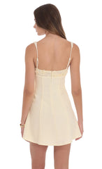 Florette Bust Skater Dress in Cream
