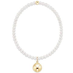 Classic Pearl 3mm Bracelet - Classic Gold 10mm Charm