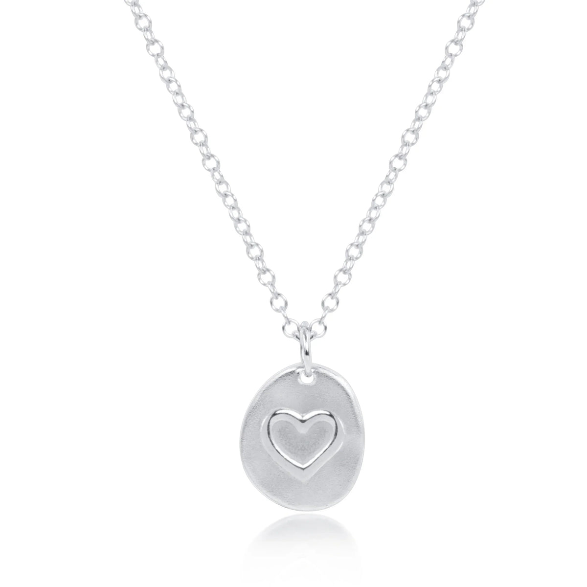 16" Necklace Sterling - Inspire Love Small Sterling Disc