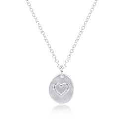 16" Necklace Sterling - Inspire Love Small Sterling Disc