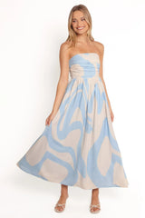 Nesta Maxi Dress - Blue Cream