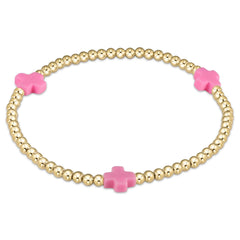 Extends Signature Cross 3mm Gold Bracelet