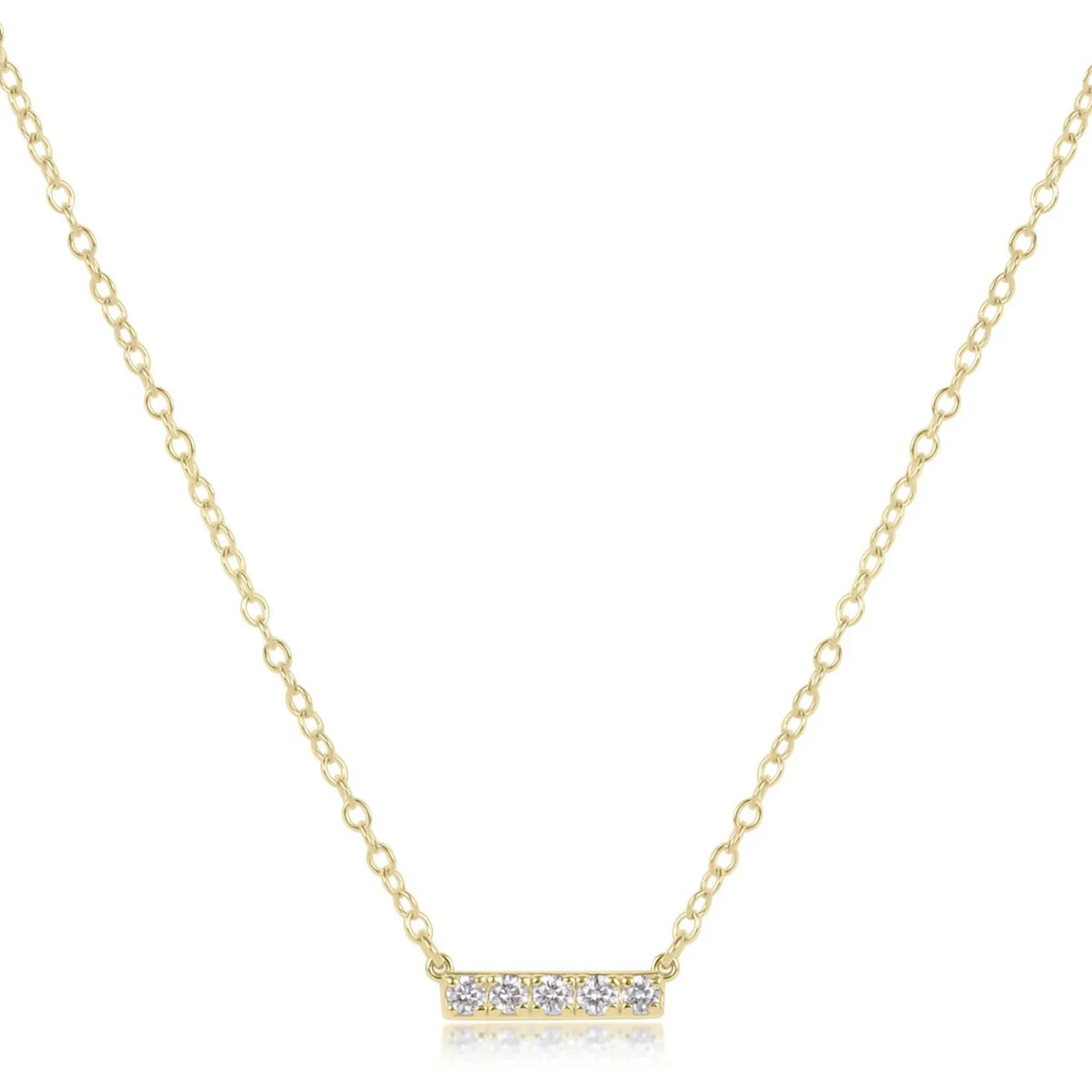 14kt Gold and Diamond Significance Bar Necklace - Five