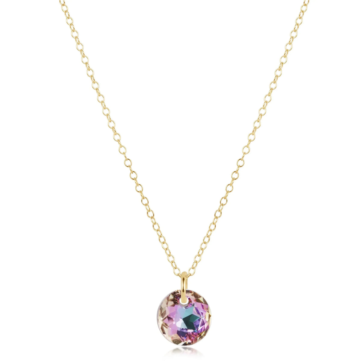 16" Necklace Gold - Reflection Small Charm - 06