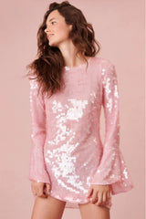 Annabella Sequin Bell Sleeve Mini Dress