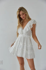 Xena Flutter Sleeve Mini Dress