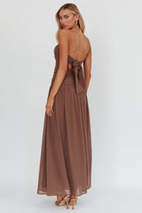 High Streets Strapless Maxi Dress Mocha