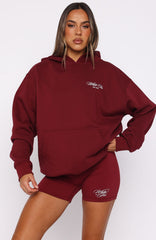 Love You Regardless Oversized Hoodie Burgundy
