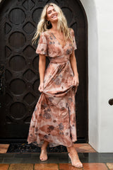 Ardley Maxi Dress | Taupe Floral