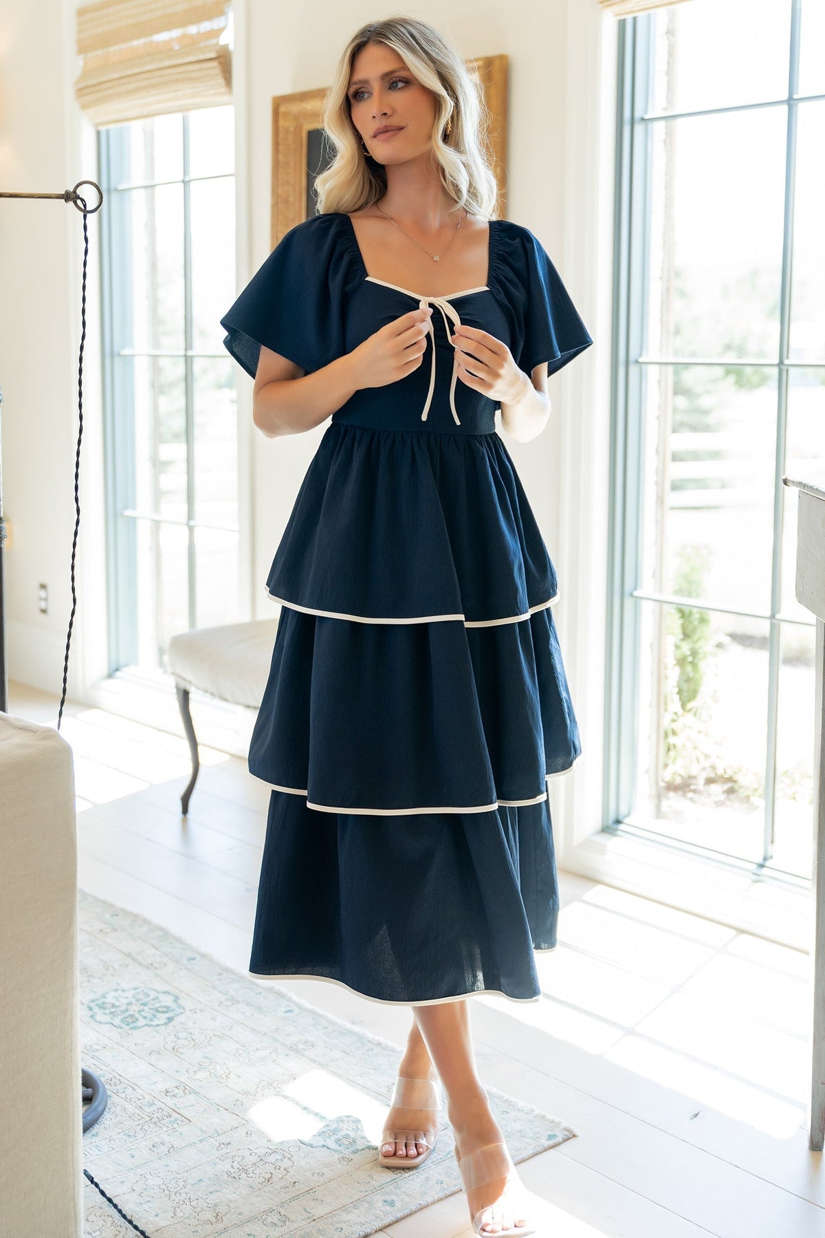 Madrid Tiered Dress | Navy