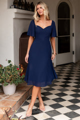 Colette Sweetheart Midi Dress | Navy