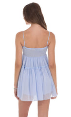 Shimmer Babydoll Dress in Baby Blue
