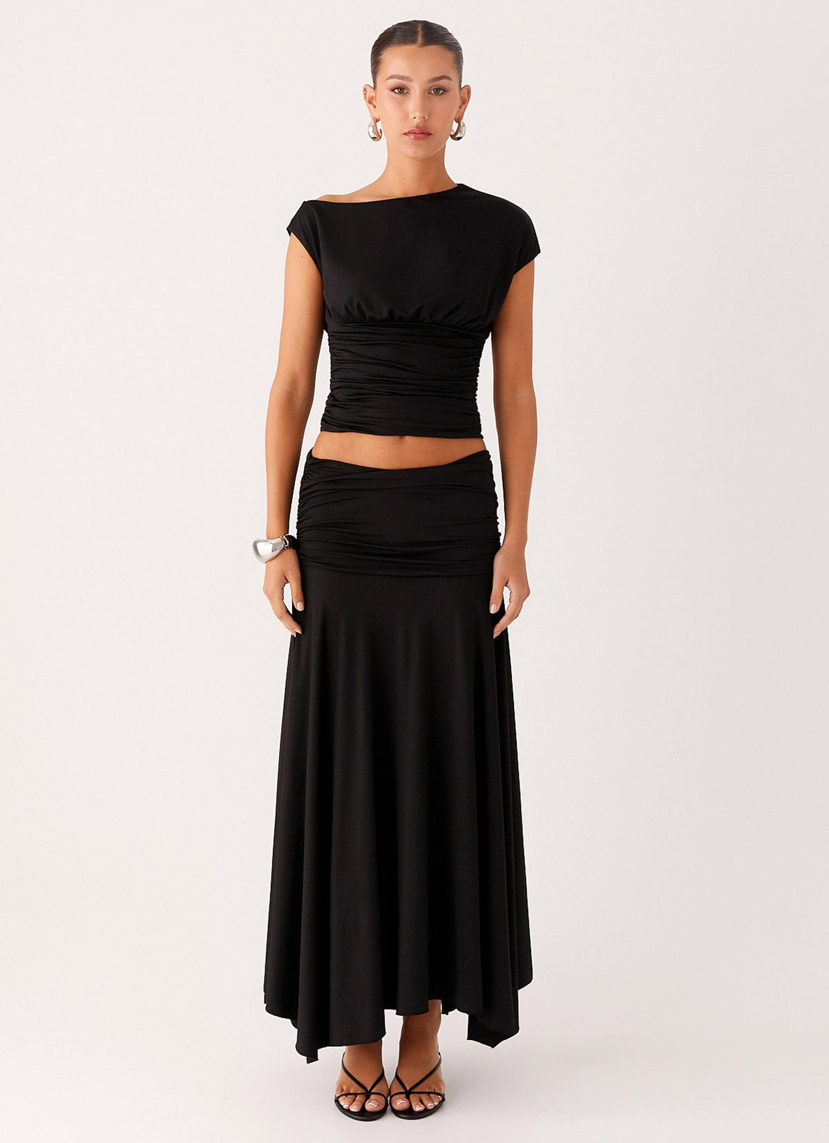 Liana Asymmetrical Top - Black
