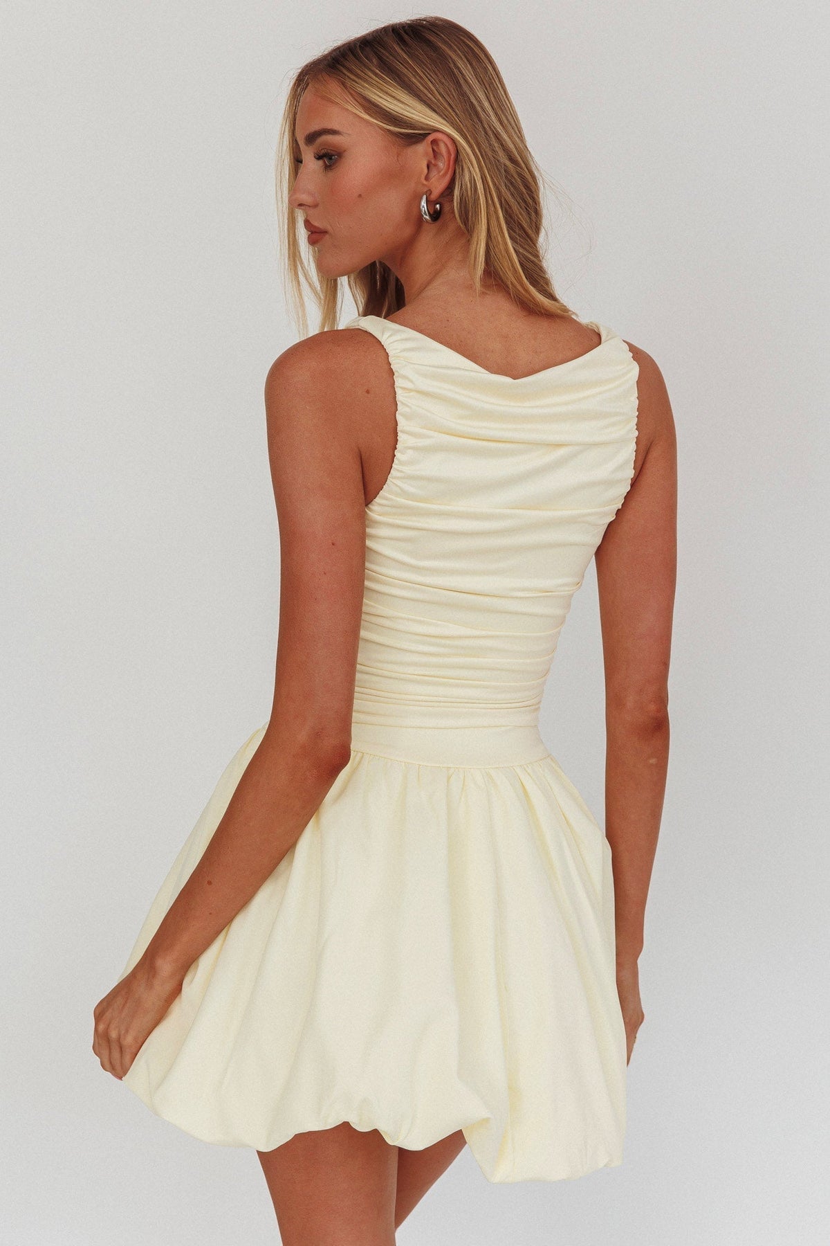 Dalayla Sleeveless Balloon Skirt Mini Dress Butter