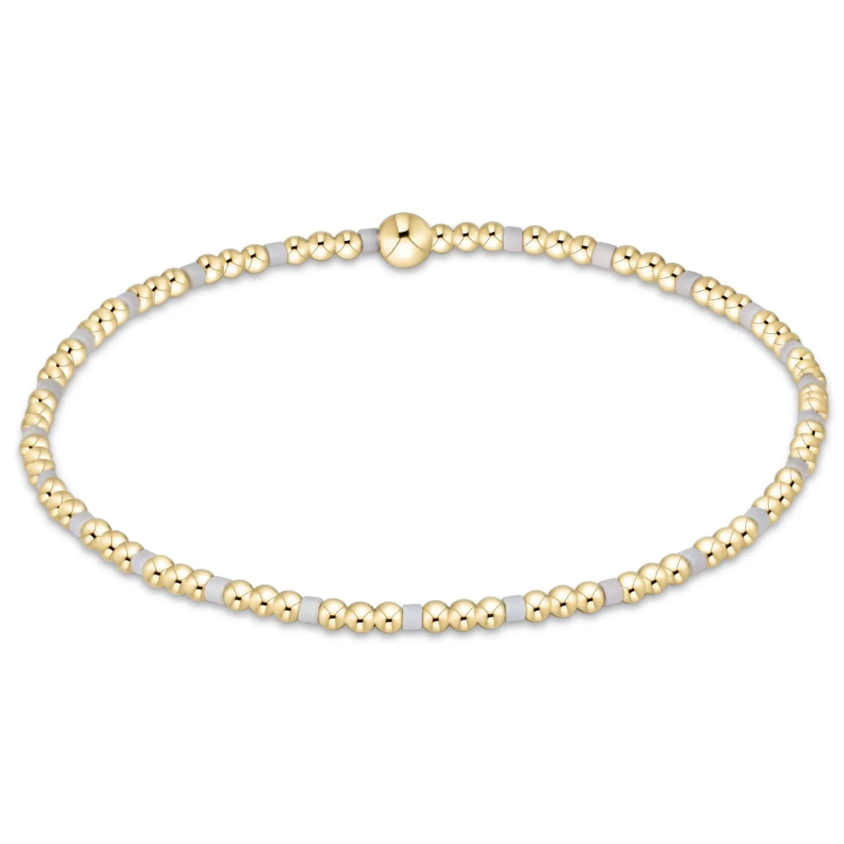 Gameday Hope Sincerity Pattern 2mm Bead Bracelet - Grey