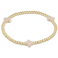 Extends Signature Cross 3mm Gold Bracelet