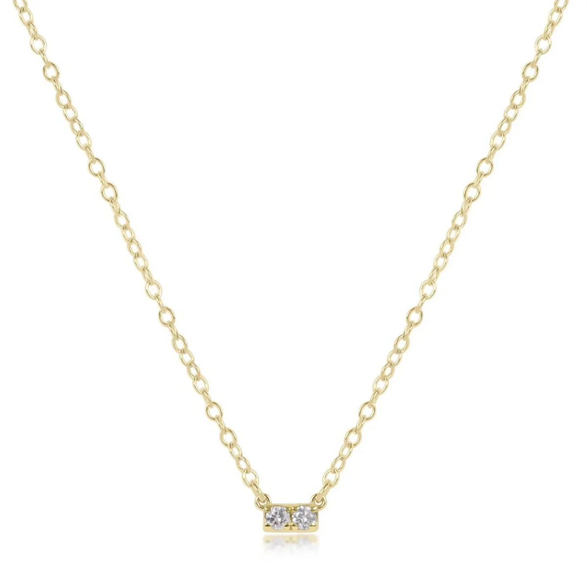 14kt Gold and Diamond Significance Bar Necklace - Two