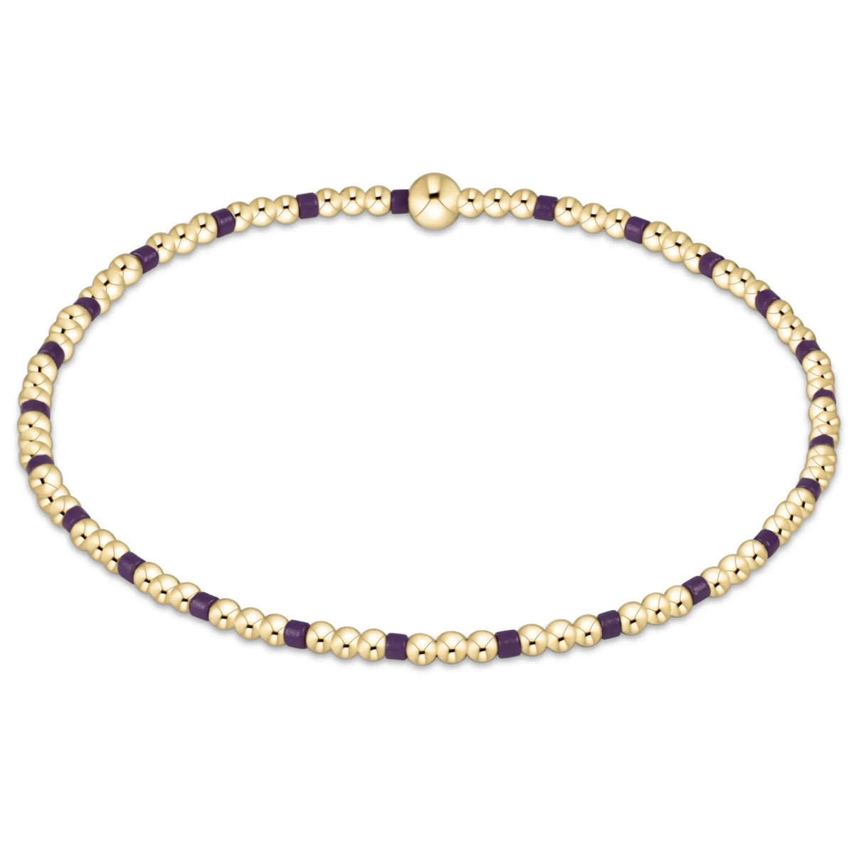 Gameday Hope Sincerity Pattern 2mm Bead Bracelet - Purple