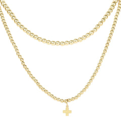 layers with meaning - gold signature cross charm