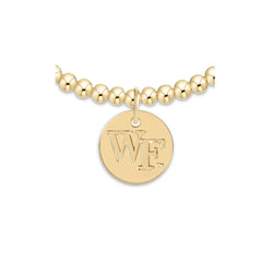eCOLLEGIATE Classic Gold 3mm Bracelet - Wake Forest University Disc