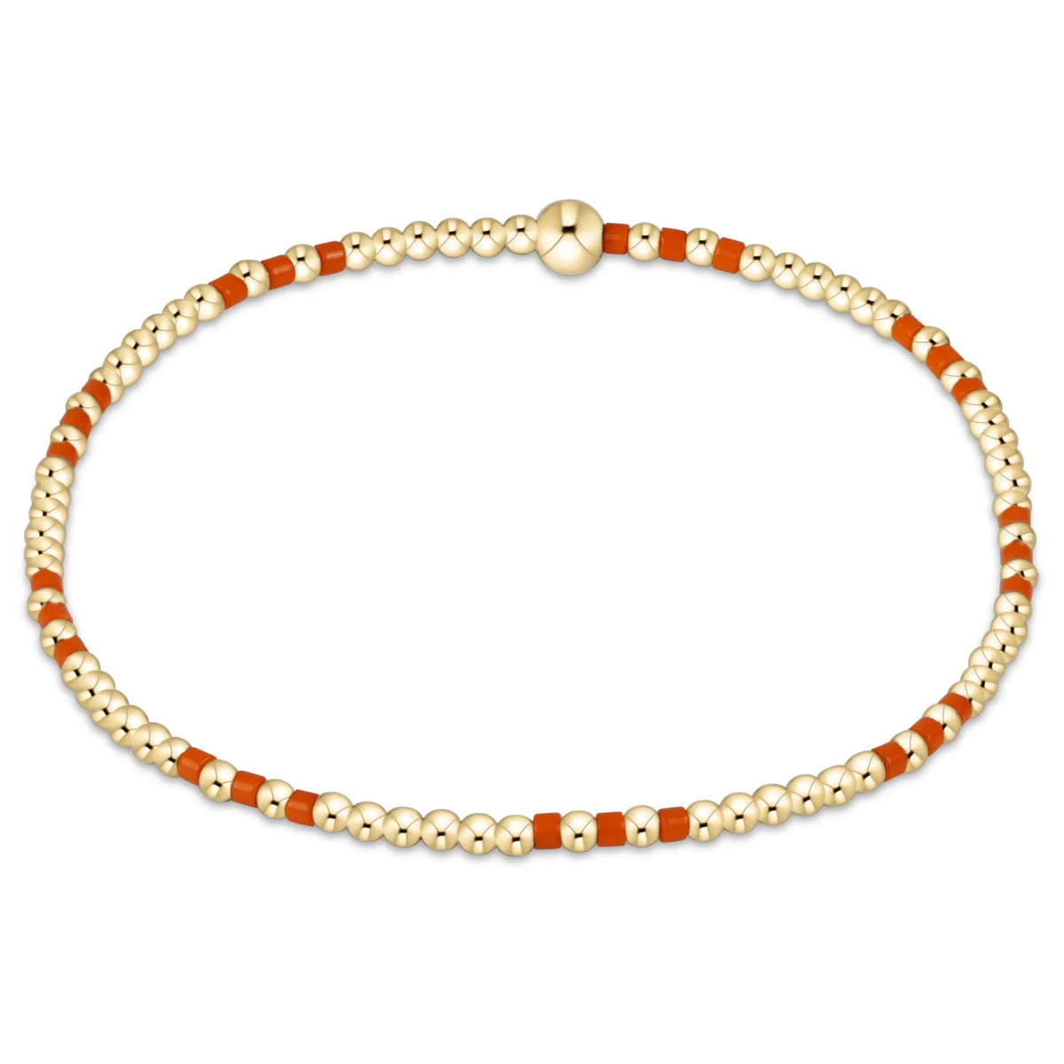 Gameday Hope Joy Pattern 2mm Bead Bracelet - Orange