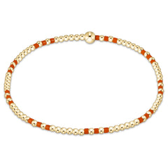 Gameday Hope Joy Pattern 2mm Bead Bracelet - Orange
